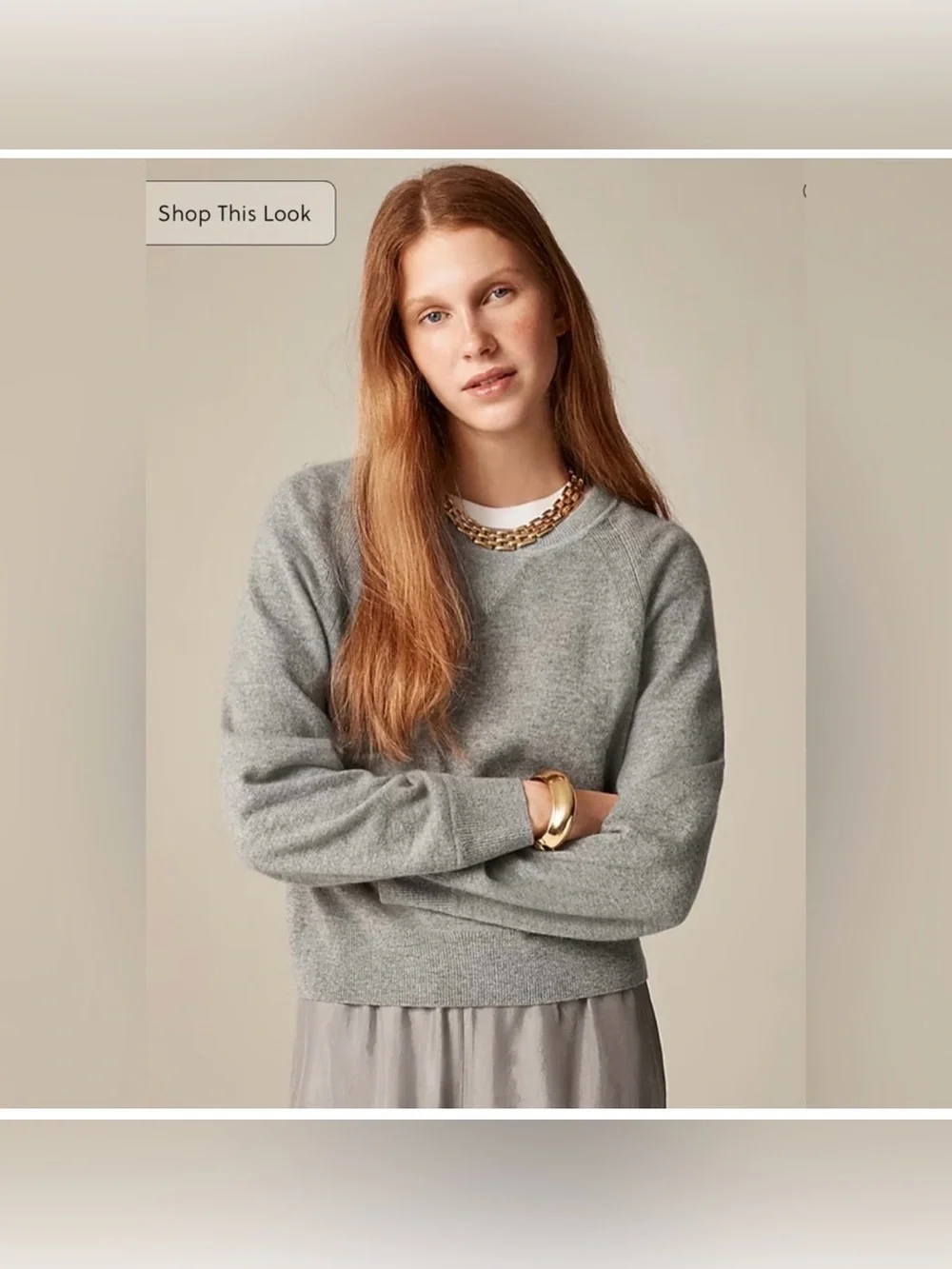 J Crew Shrunken Cashmere Sweatshirt. Size Small